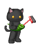 Cat with broom