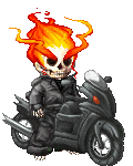 The Ghost Rider on his bike